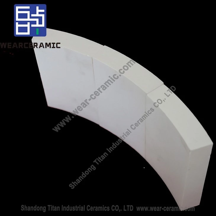 Abrasion Resistant ZTA Ceramic Curved Plate As Pipe Lining